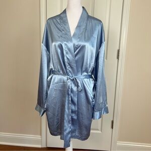 Victoria's Secret Light Blue Satin Robe